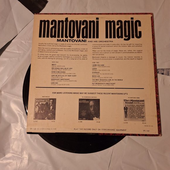 mantovani and his orchestra mantovani magic lp record - Picture 4 of 4